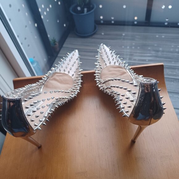 Steve Madden Heels Studs Clear 8 - Picture 5 of 9